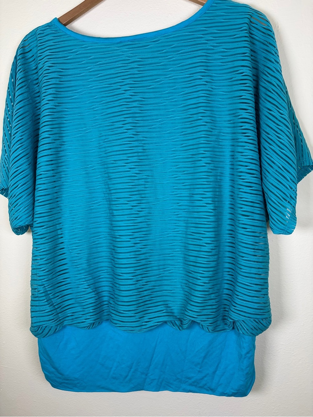 ALYX Turquoise Layered Stripe Top Size 1X Side Ring Detail - Picture 8 of 10